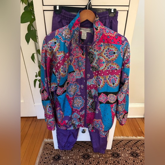 Amanda Smith women’s vibrant vintage matching set, medium, joggers and jacket - Picture 1 of 12